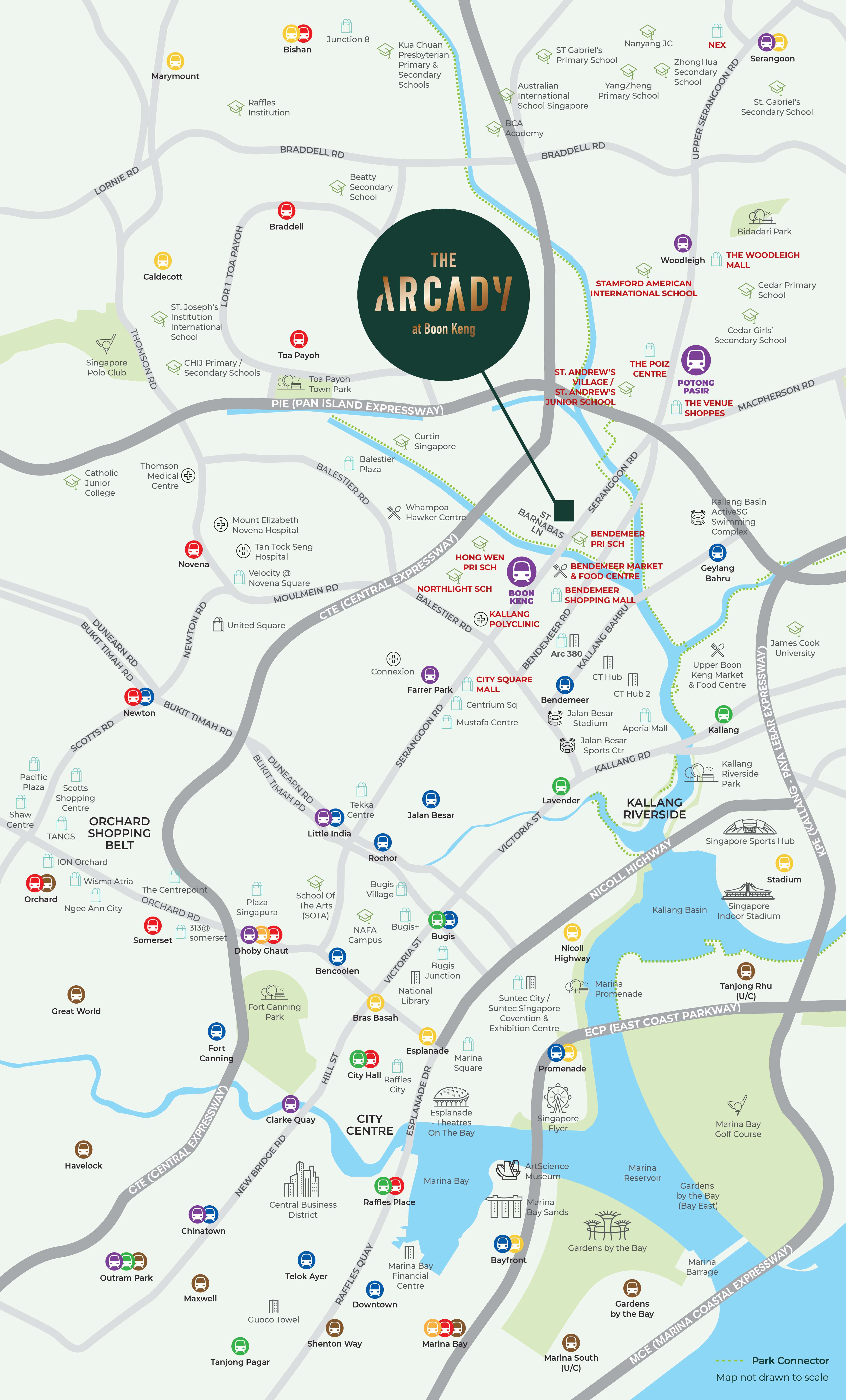 The Arcady Location Map